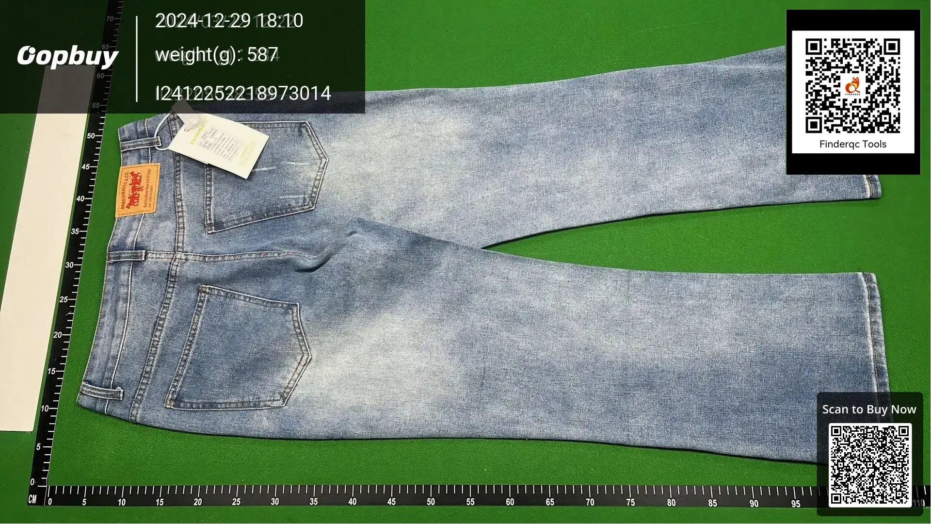 2024 American retro light blue washed distressed vintage517 style skinny cleanfit jeans for men