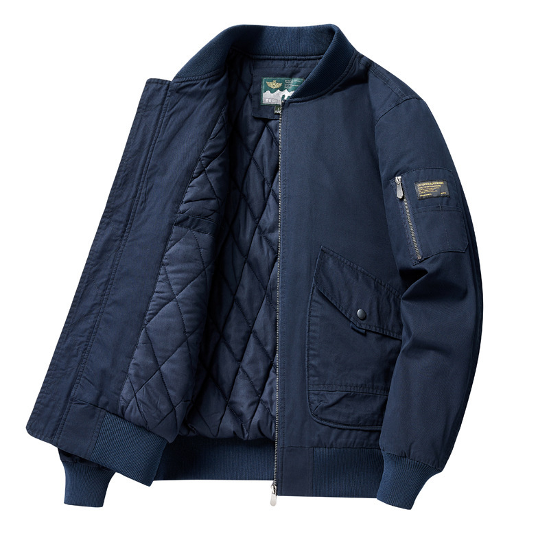 Winter New Baseball Collar Coat Men's Pure Cotton Handsome cotton and thickening Bomber Jacket Men's Coat 8219