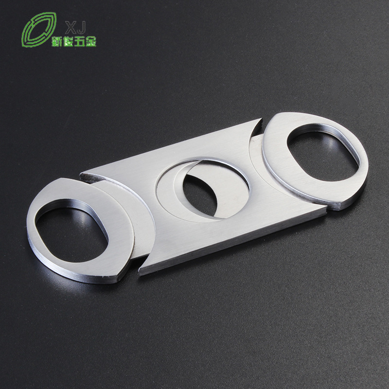 Manufacturer's Ready-Made Oval Metal Cigar Scissors, All Stainless Steel Simple Cigar Scissors, Double-Edged Cigar Scissors