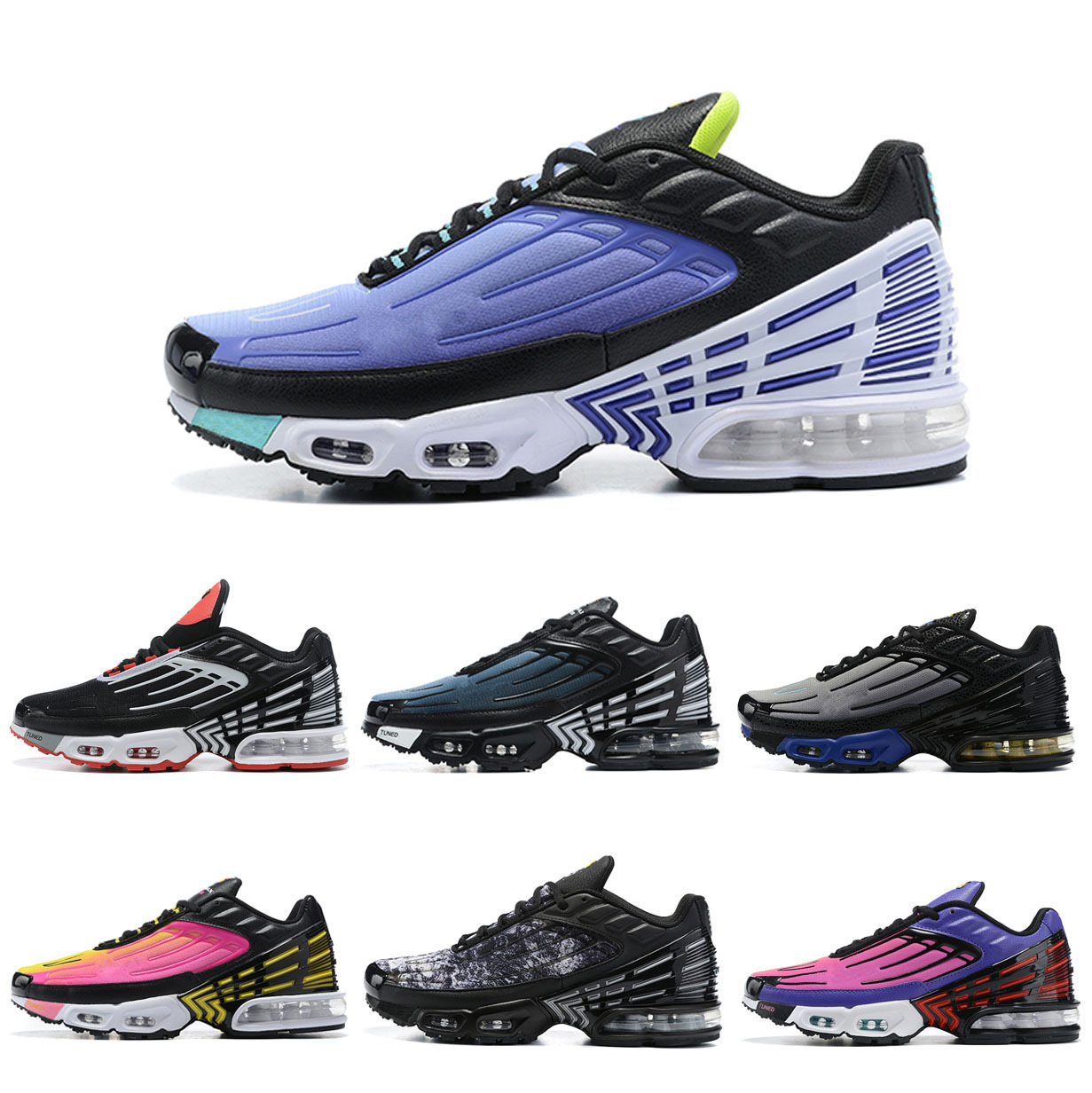 2020 new Putian Foreign Trade sports shoes TN 3 two-color stitching cross-border men's and women's running shoes 36-45