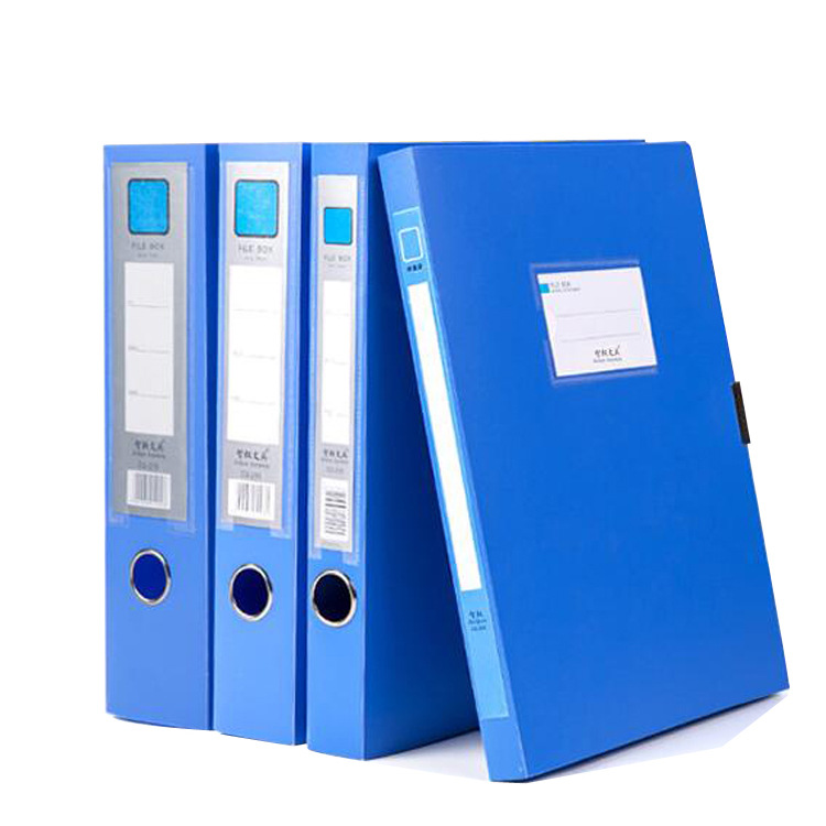 Plastic File Box A4 File Box 5.5cm Office Stationery Wholesale Blue Thickened Data Bill Box Storage Box