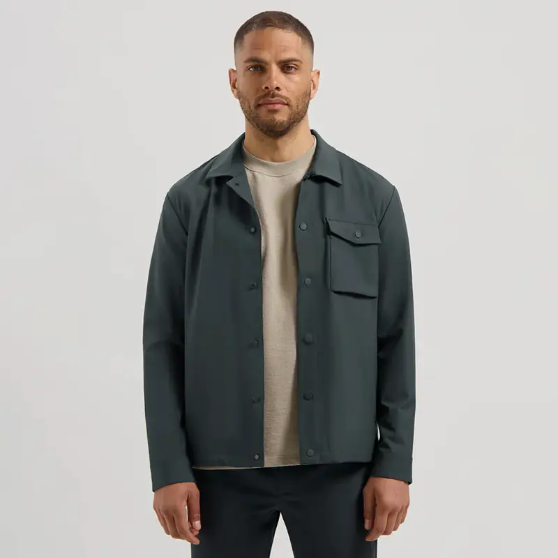 Dutch High-End Men's New Autumn Four-Way Stretch Simple Single-Pocket Design Lapel Jacket 152018