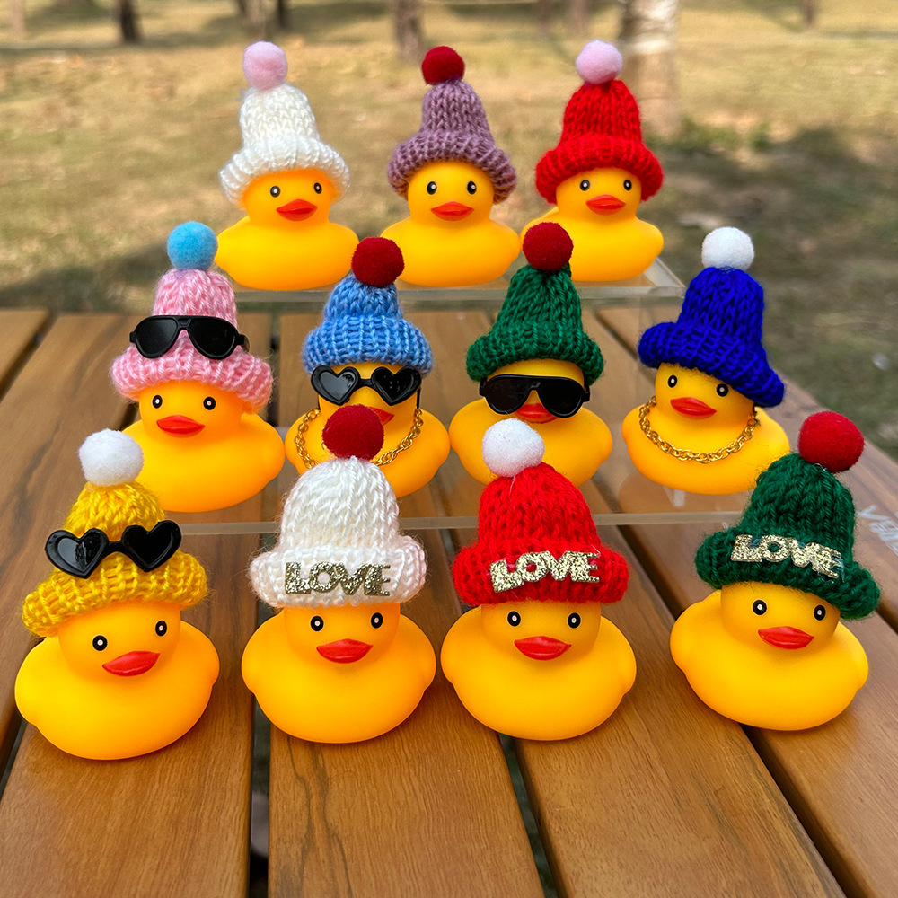 Cross-Border Water Play Little Yellow Duck Accessories, Neighborhood Duck Yarn Hat Decoration, Handmade Lemon Tea Gift Giving