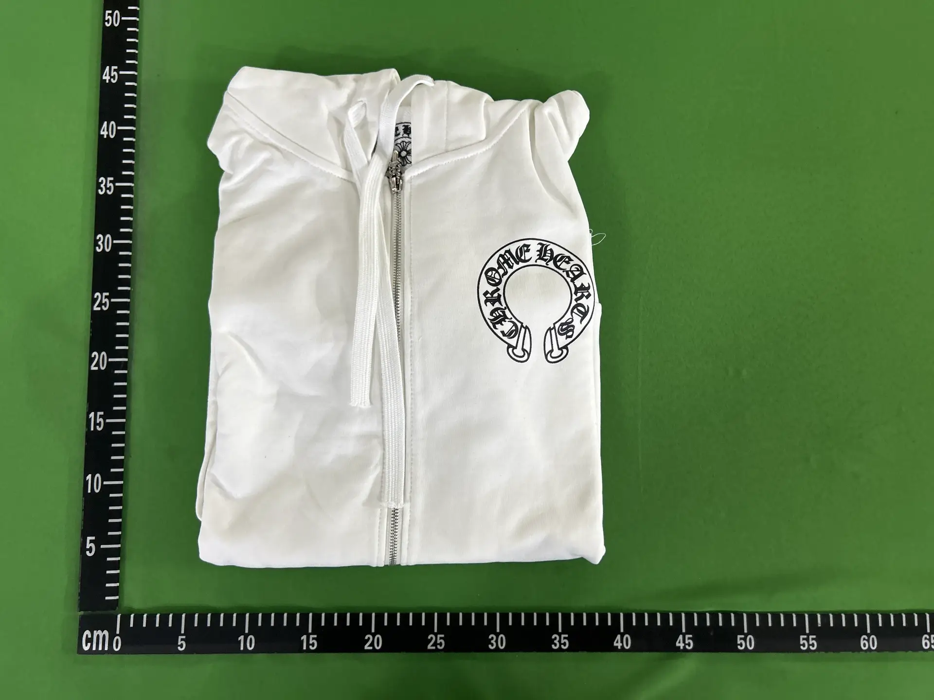 Chrome Hearts Horseshoe Logo Zip Hoodie White