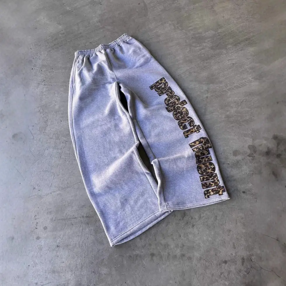 2025 European and American Foreign Trade Trend Fashion Retro All-match Casual Trousers for Men and Women Street Leopard Print Loose Sweatpants