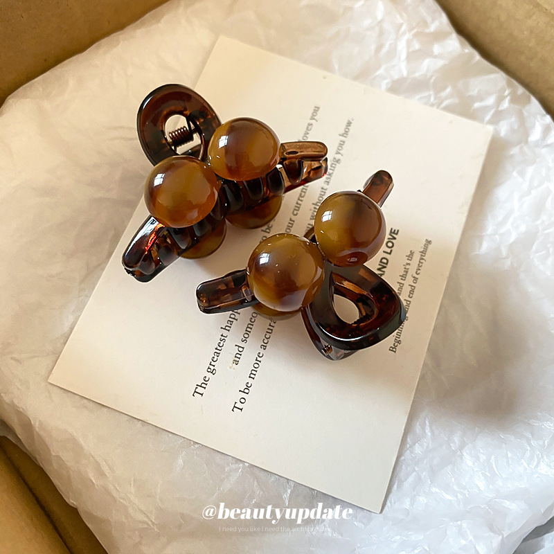Maillard round acrylic mini hairpin small size bangs clip high-grade grip light luxury side clip hair accessories