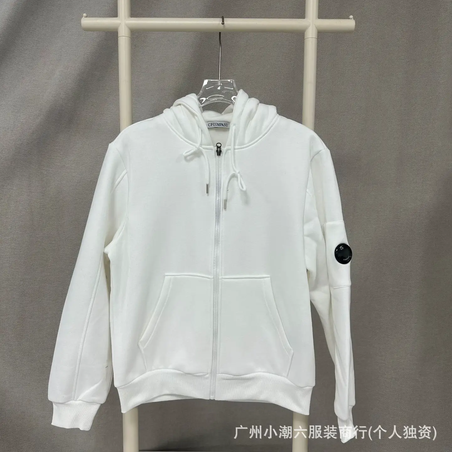 C.P Cardigan Padded Hooded Sweatshirt Cross Border Supply Company Solid Color Casual Couple Lens Badge Jacket Men