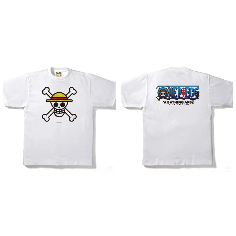 Japanese-Style Pure Cotton Ape Head Trendy Brand Bape Cross-Border Wholesale Heavyweight Short-Sleeve Loose Unisex T-Shirt Top