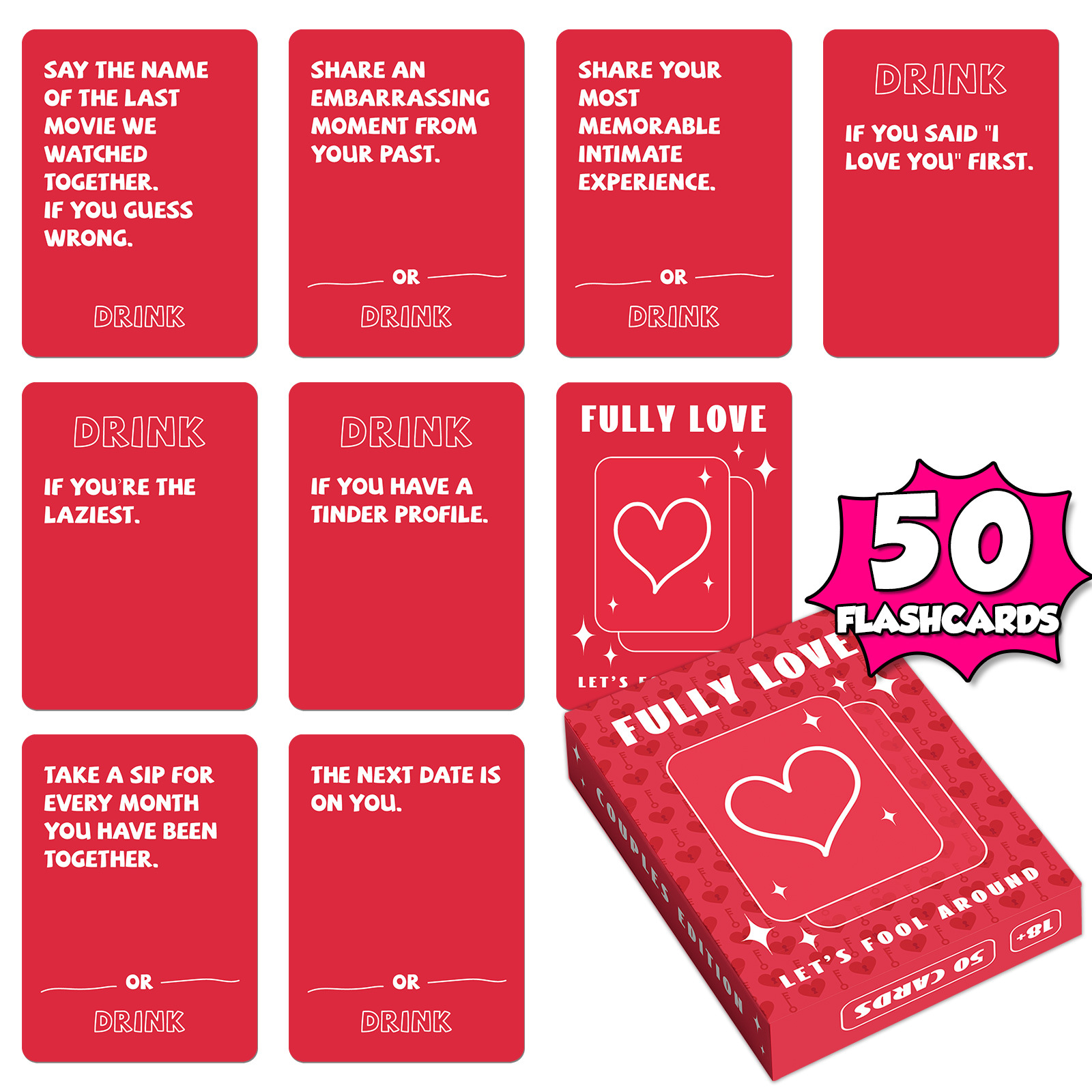Big-Selling Cross-Border New Model 50 Cards/Box Couple Quiz Game Board Game Cards Wholesale from Manufacturer Popular on Amazon