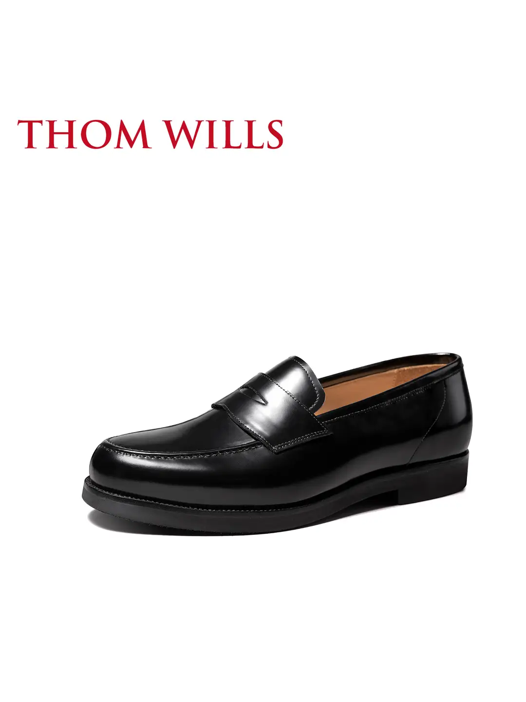 Thomwills Loafers Men's Business Formal Genuine Leather British Casual Leather Shoes Slip-On Bean Bag Shoes Spring