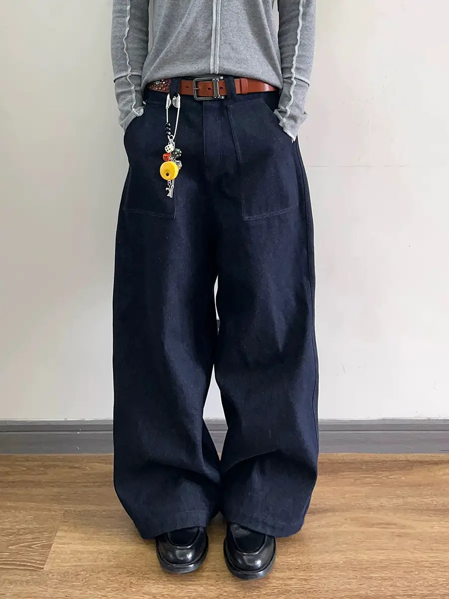 Two Moonlit Cowboy, Loose Straight Leg Pants, American Jeans for Men and Women, Casual Fit Crooked Pants for Men and Women