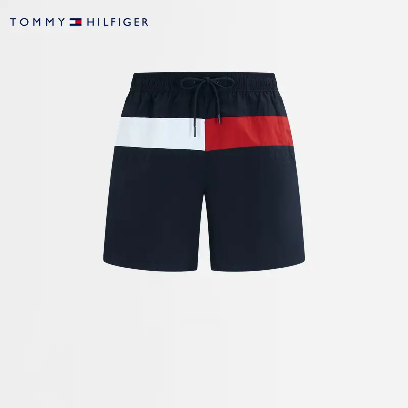 Tommy25 New arrival Spring/Summer Men's Clothing Drawstring Waist Color Matching Casual Seaside Beach Home Sports shorts 03474