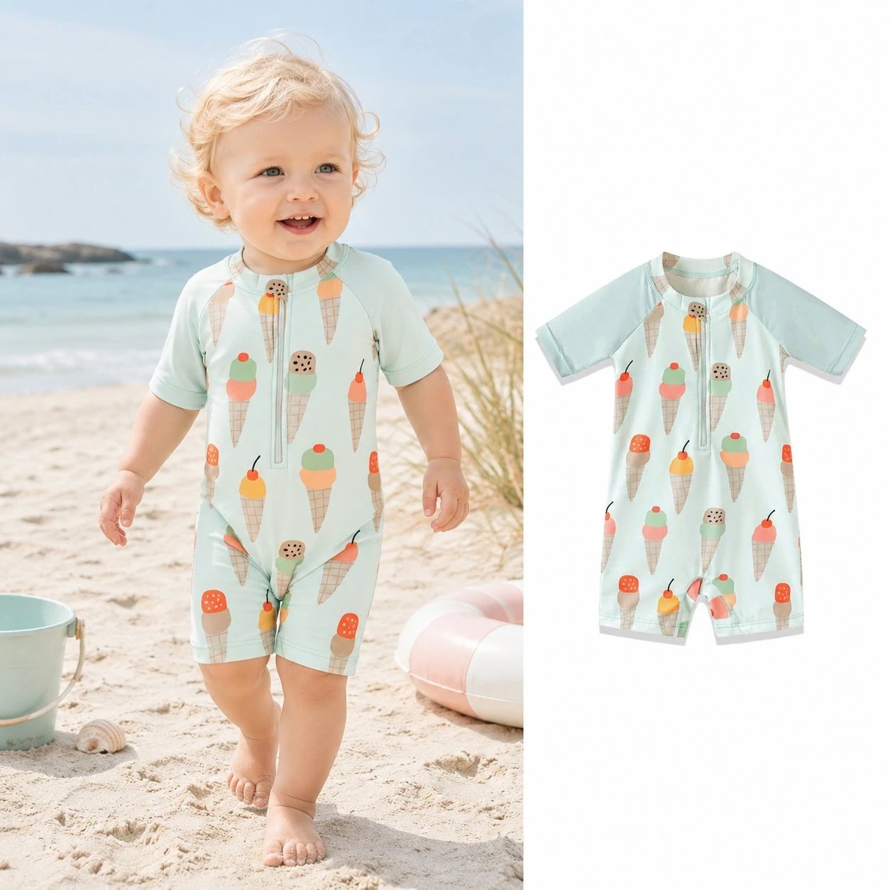 Kids Swimwear 2026 Nordic Summer Baby One Piece One Piece