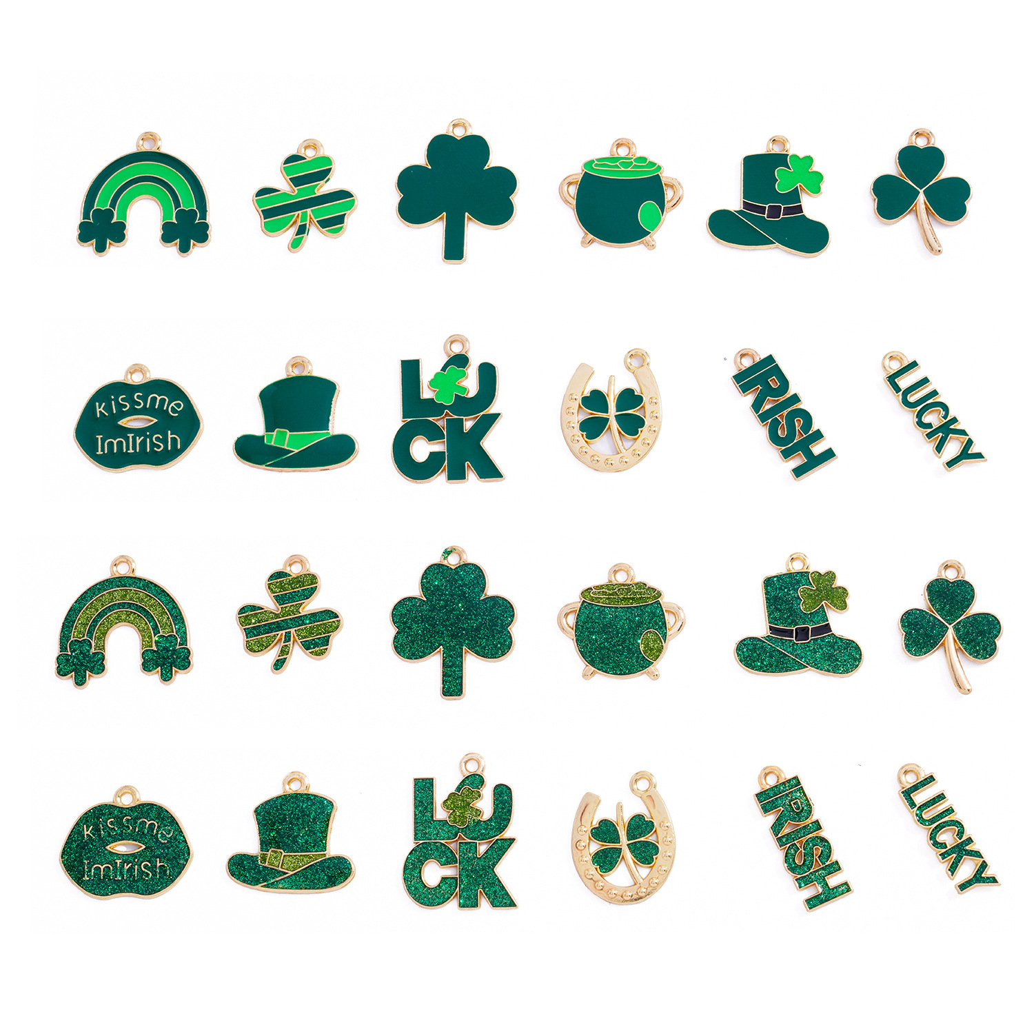 Irish Festival Party Clover Pendant DIY Alloy Jewelry Accessories Necklace Key Zinc Alloy
