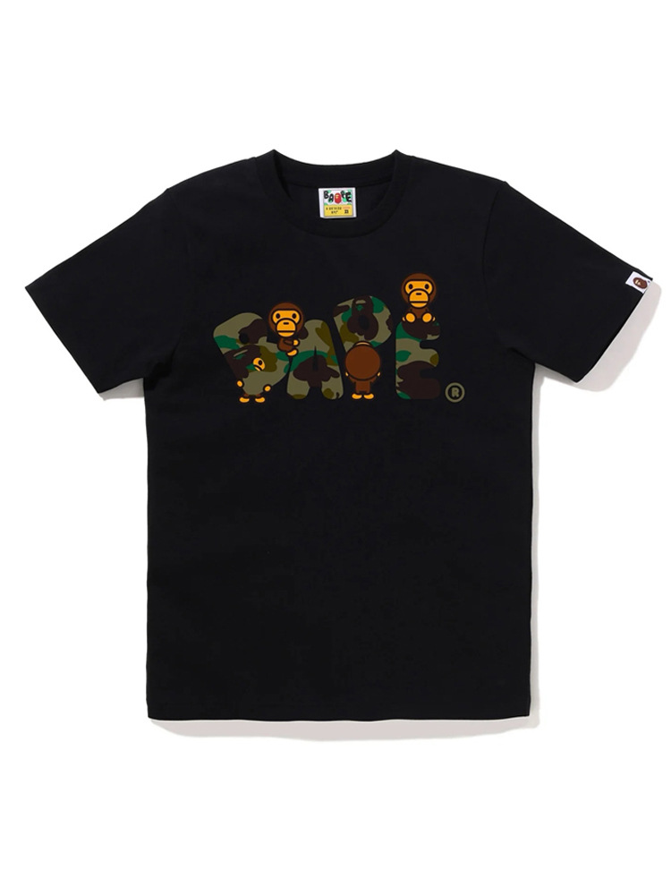 Cross-Border Supply Export Wholesale Trendy Brand Bape Ape Head Short-Sleeved 230g Shark Top T-Shirt Half-Sleeved T-Shirt 20