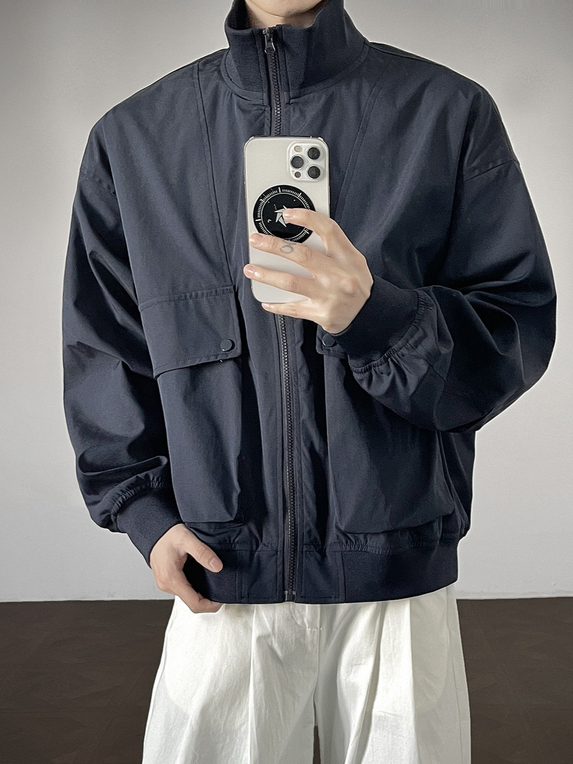 Jianheng Cross-Border American-Style Trendy Men's Pilot Jacket, Men's Outerwear with a High-End Feel, Stylish Windproof Jacket with a Stand-Up Collar