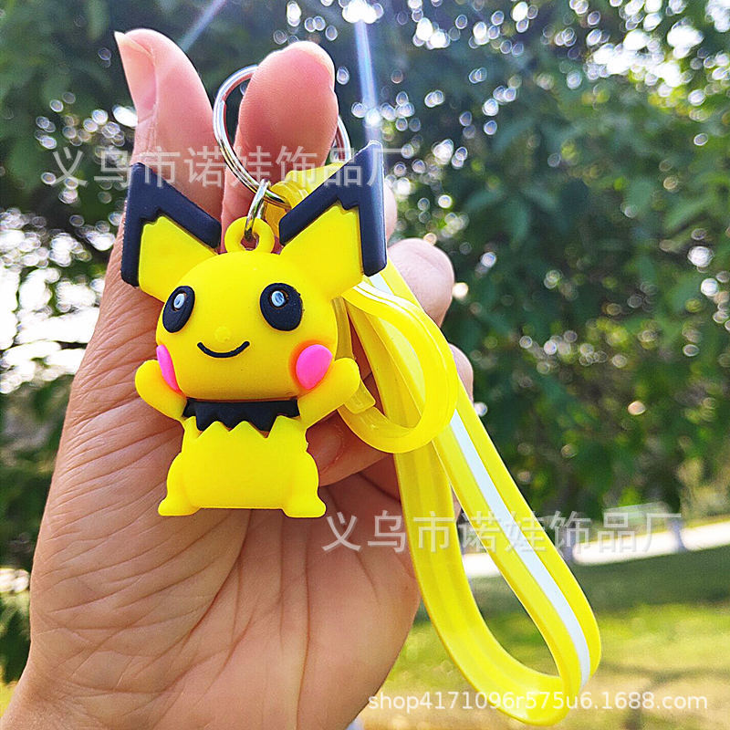 Yiwu Small Commodity Wholesale Pikachu Keychain Cartoon Doll Bag Pendant Car Keychain Exquisite Gift