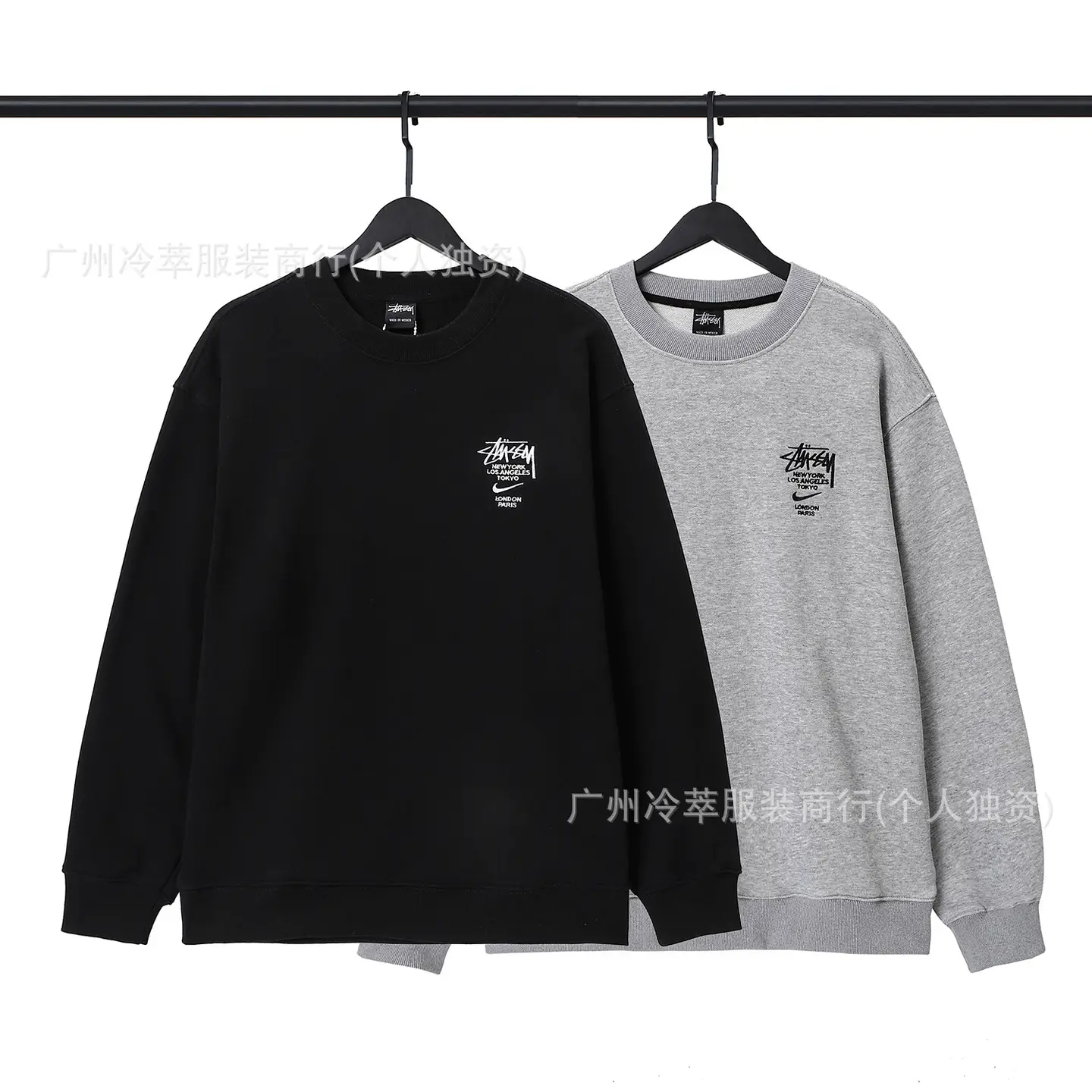 24 In-Stock Cross-Border European and American Foreign Trade S Letter Collaboration Series Embroidered Loose Simple Terry Set Dropshipping
