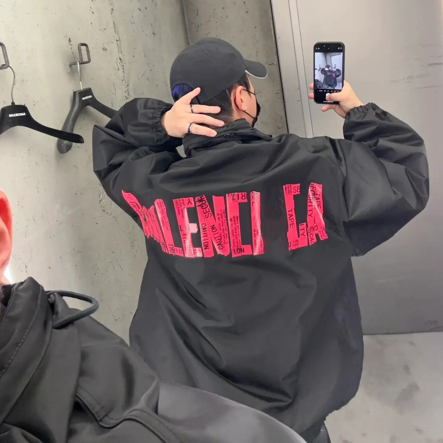 Correct Version of Early Spring New Paris B Family Red Letter Tape Jacket Windbreaker Sports Jacket Jacket