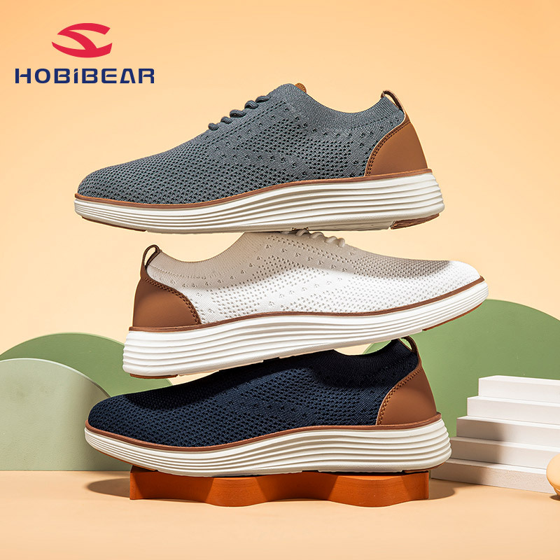 Hobibear Adult Oxford Shoes Mesh Men's Flats Shoes Outdoor Casual Shoes Walking Hiking Shoes Dropshipping