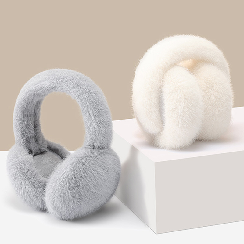 Earmuffs Women's Winter Cute Foldable Simple Ear Cover Ear Protection Korean Style Ear Warm Plush Antifreeze Earmuffs Warm Student Fashion
