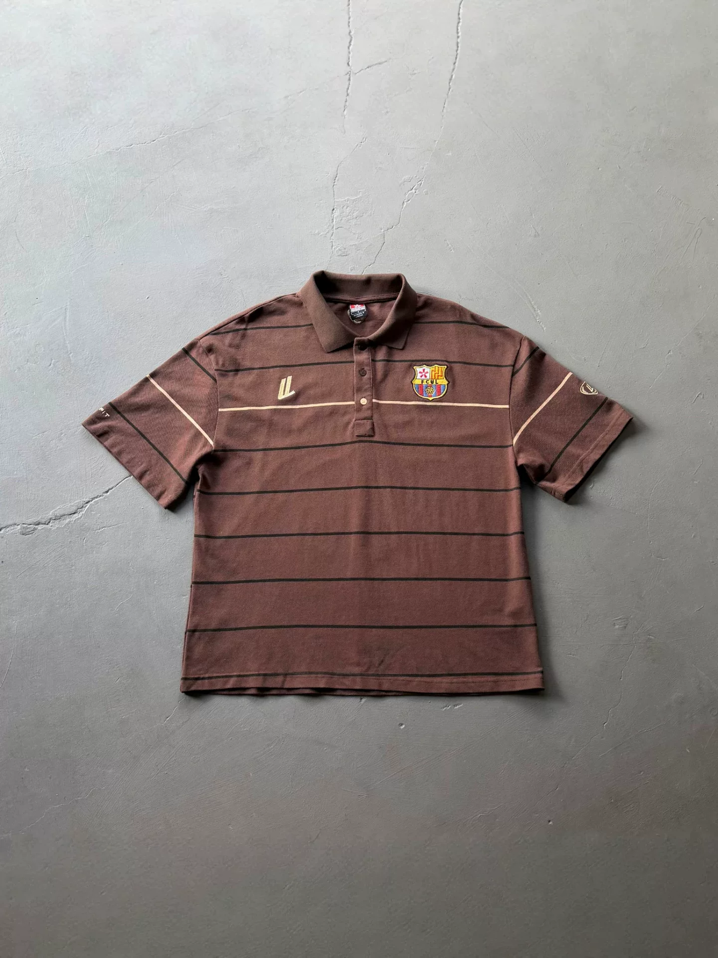 Ultralight Ultralightlondon American Street Style Striped Embroidered Polo Shirt Short-Sleeved T-Shirt Tee