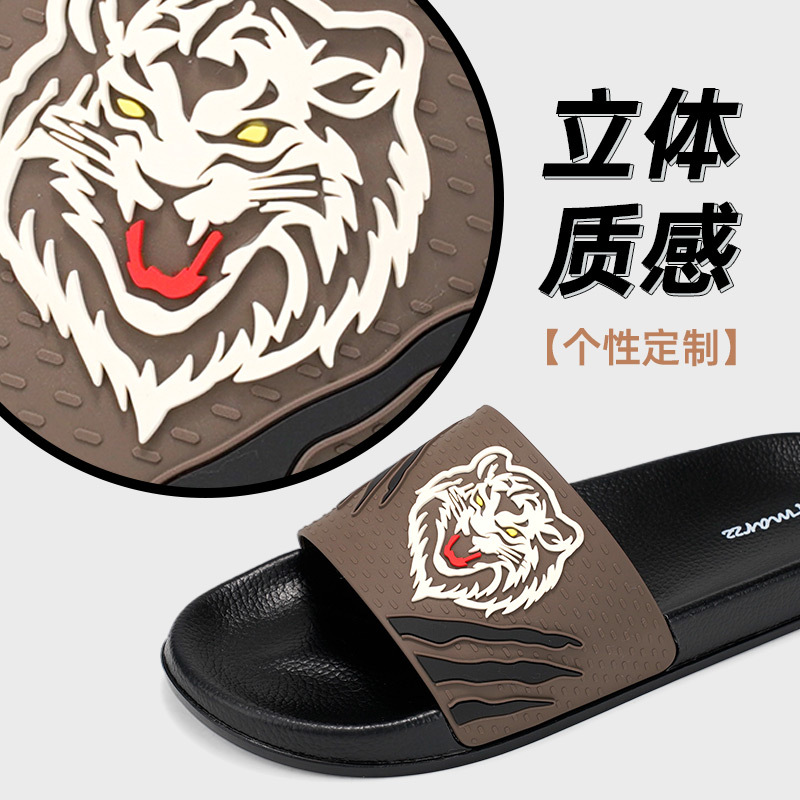 Men's Slippers, Bathroom Non-Slip Slippers, Wear-Resistant Beach Shoes for Outdoor Use, Cross-Border Exclusive Supply of Men's Slippers, Outdoor Trendy Brand New Models