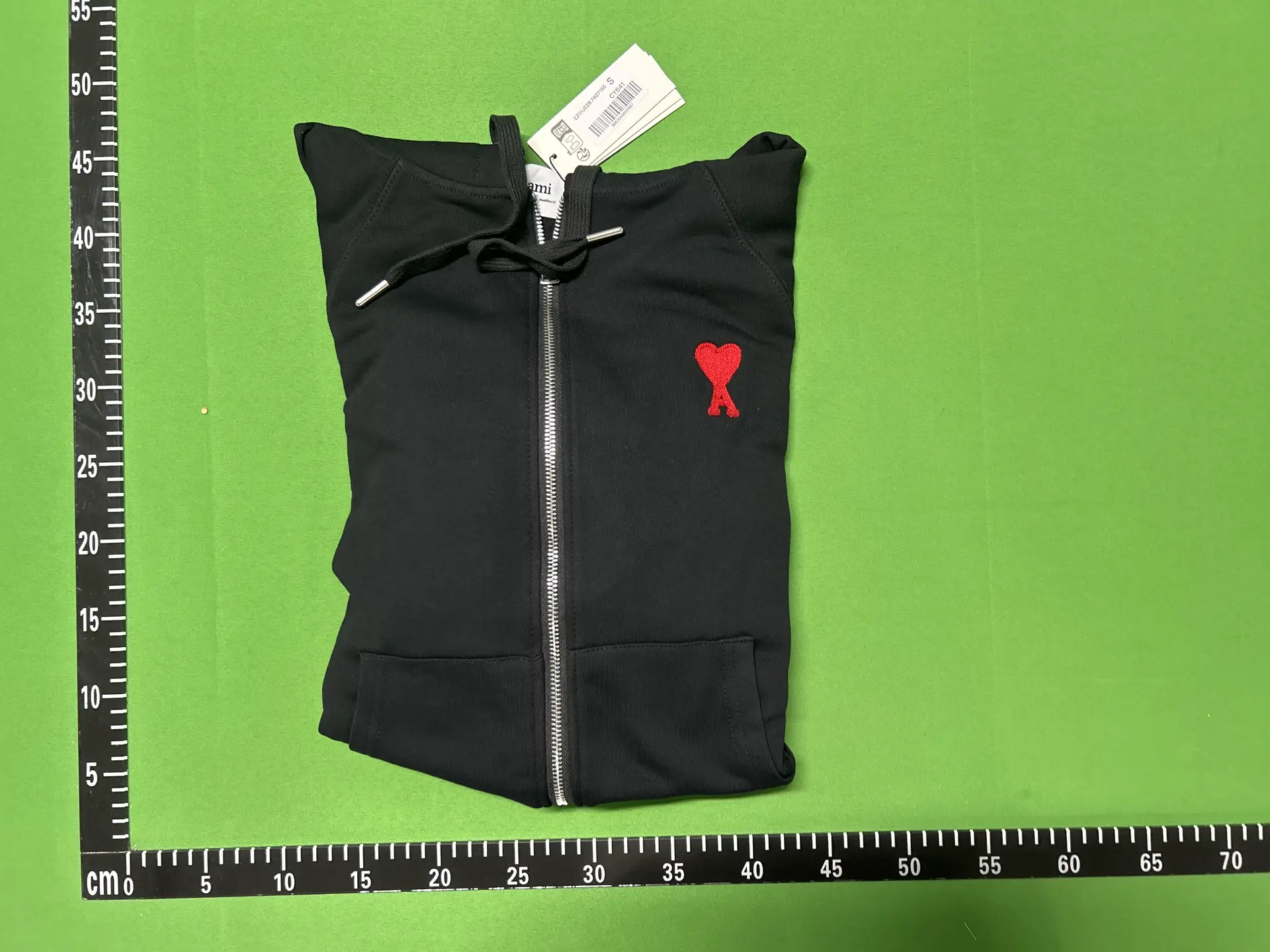 Ami Paris Ami de Coeur Zip Hoodie Black