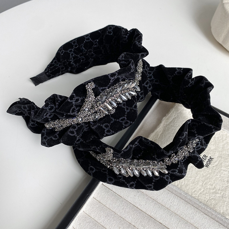 New Velvet Wheat Ears Showing Hair Volume, High-End Fashion Bow Hairpin Headband, High Skull Headband Hair Accessory