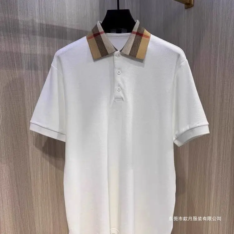 Summer New Arrival Men's Casual Loose Fit Short Sleeve Shirt, American Style Mid-Age & Youth Hong Kong Style Fashion Brand Turn-Down Collar Tee Top Ready to Ship
