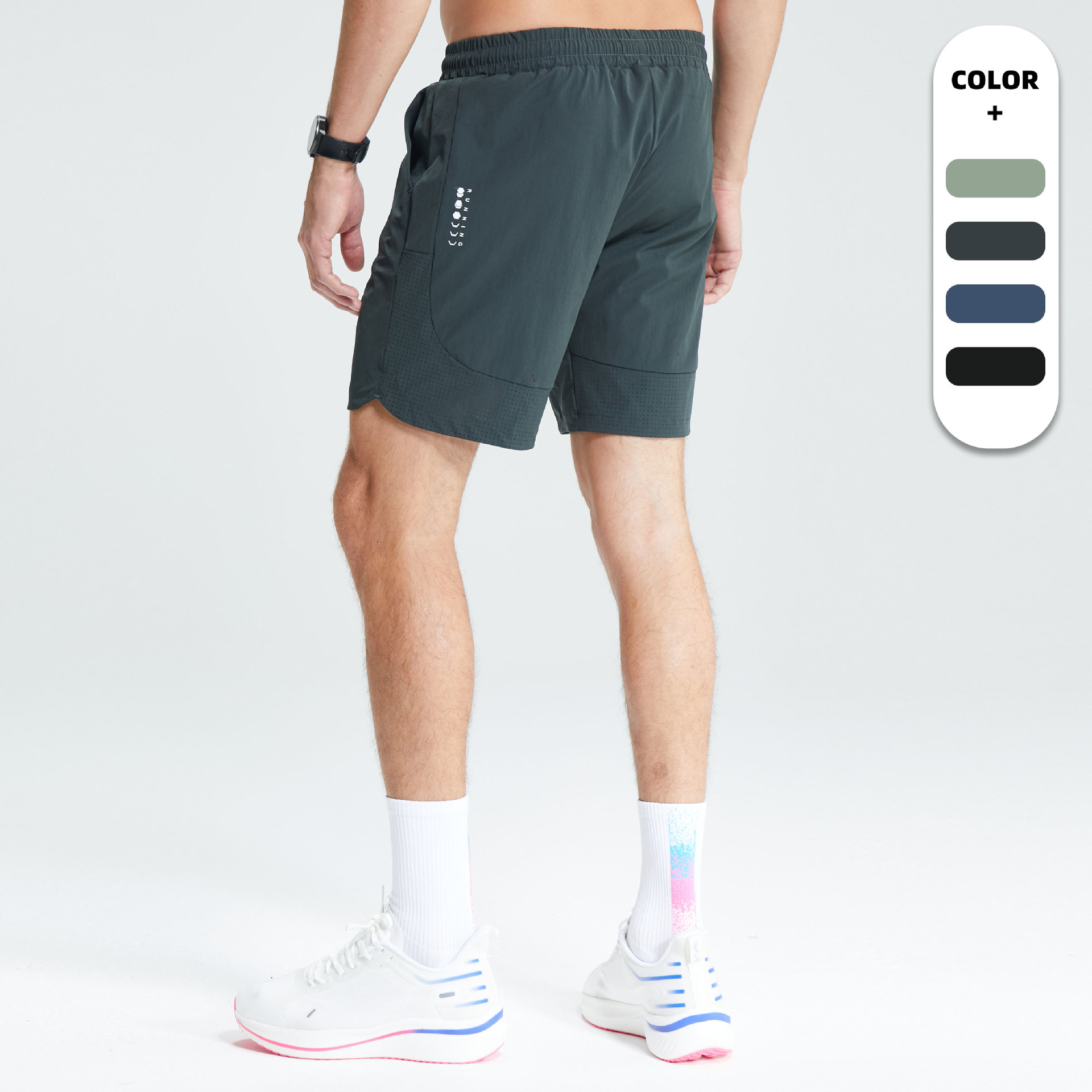 Casual Printed Sports Shorts Men's Mesh Stitching Fitness Quick-drying Pants Training Breathable Basketball Running Pants