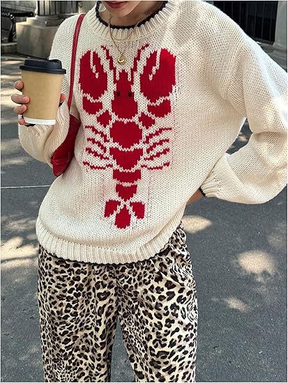 Cross-Border 2025 Winter Sweater Women's Casual Commuter Cardigan Long-Sleeved Printed Needle Sleeve Set
