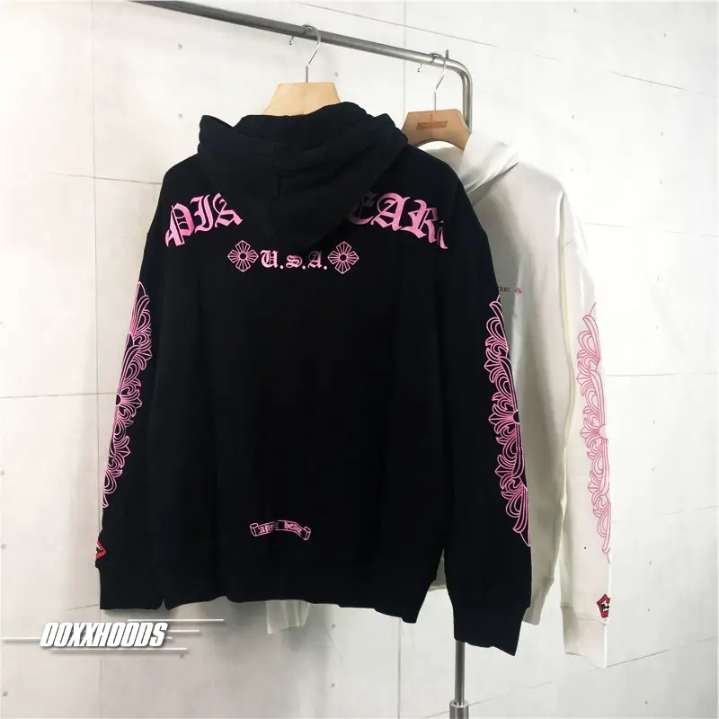 Chrome Hearts Pink Logo Hoodie