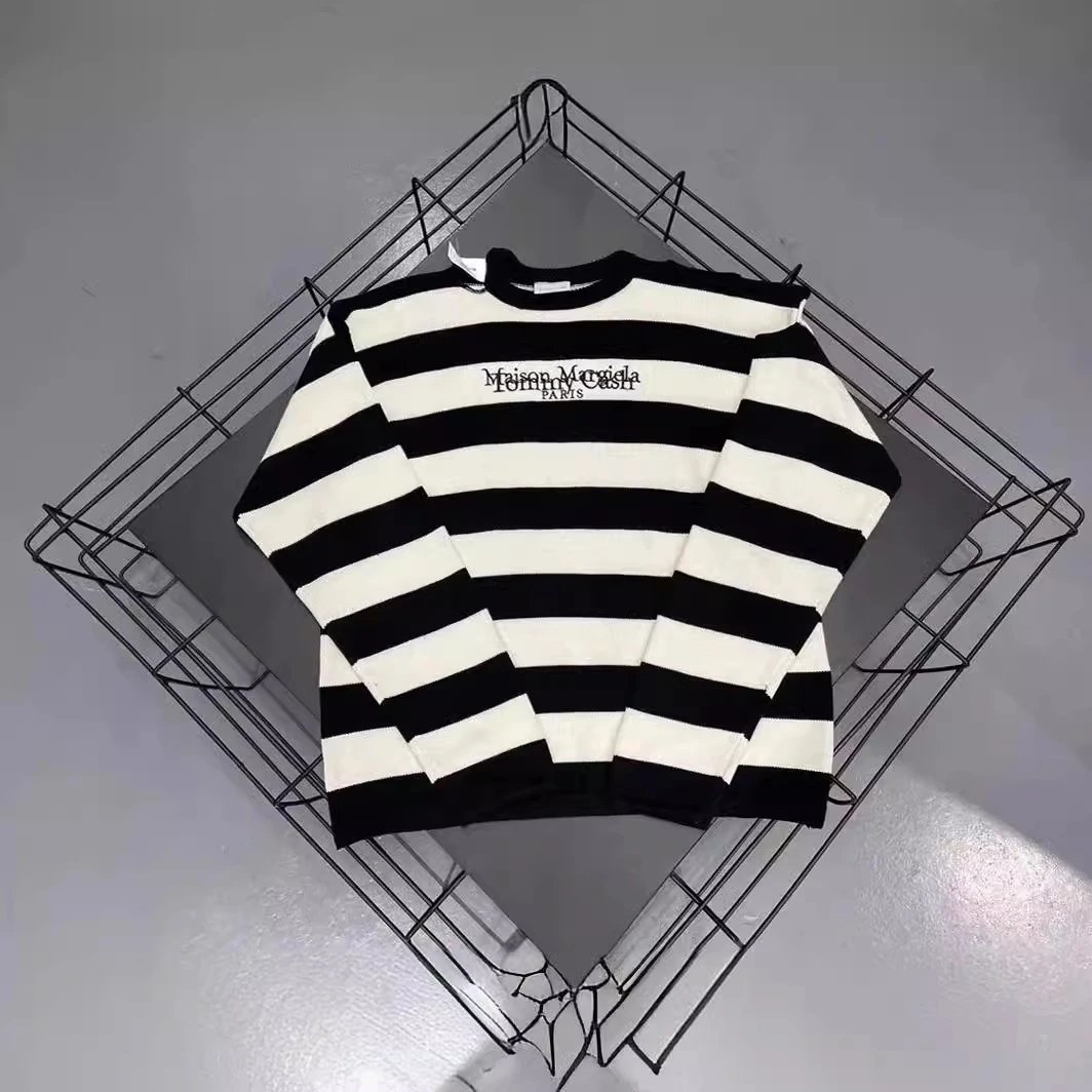 MM6 Maison Margiela PARIS Striped Knit Sweater
