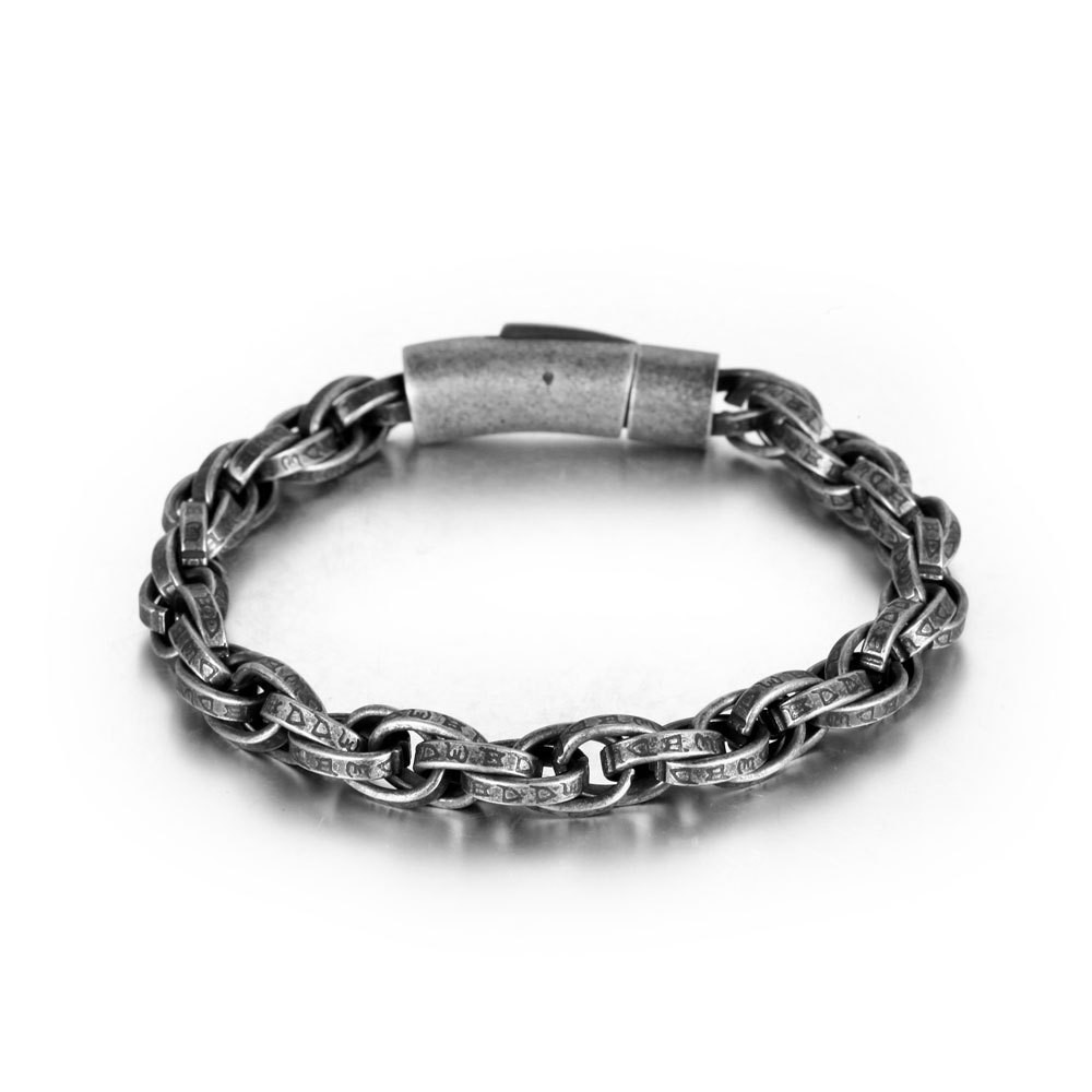 Oriental titanium steel vintage old men's titanium steel bracelet handmade chain woven twist bracelet personality bracelet CE611