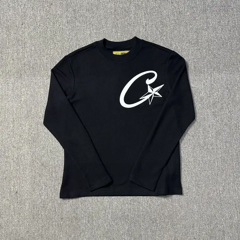 British Trendy Brand Corteiz Sweatshirt Waffle Alcatraz 5Th Anniversary Men's Street Casual Long-Sleeved T-Shirt Trendy Brand