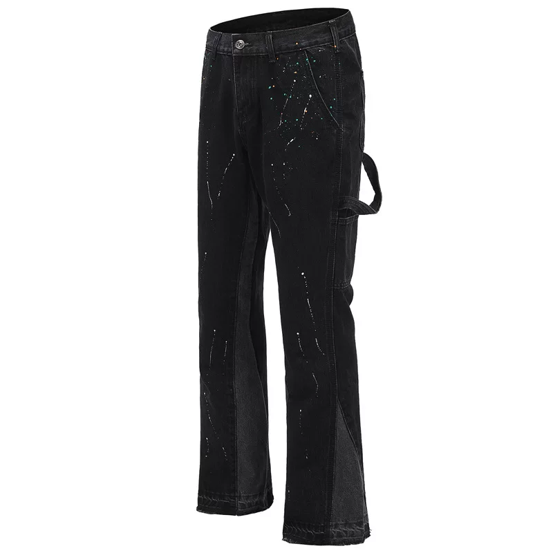gallery dept same style high street European and American ink-flat pants men's trendy brand KNAYE loose wide-leg jeans