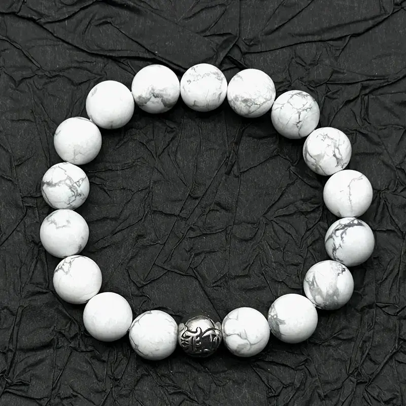 Retro Cross Bracelet Obsidian Turquoise Men's and Women's Personalized Classic 10mm Beaded Hip-Hop Versatile Elegant