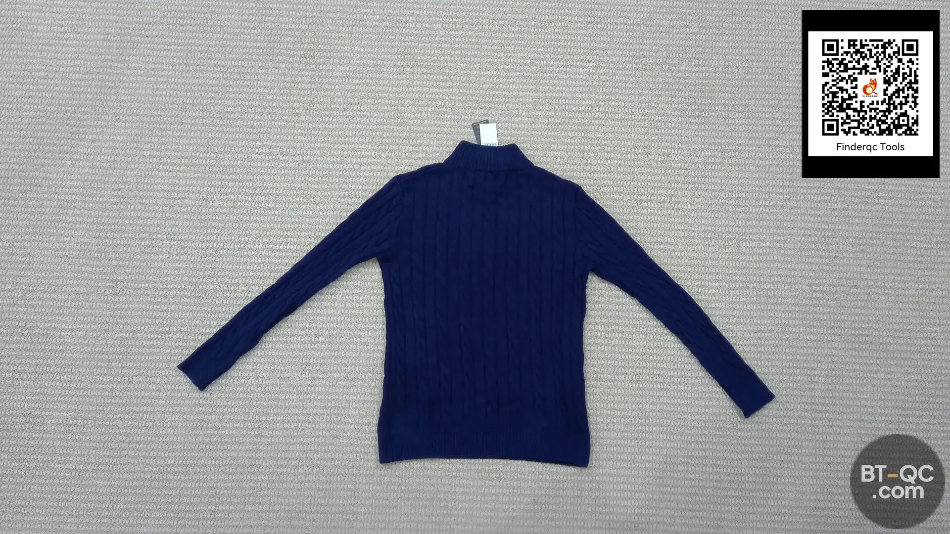 Left Half Zipper Navy Blue Cable Stitch Sweater 502110379