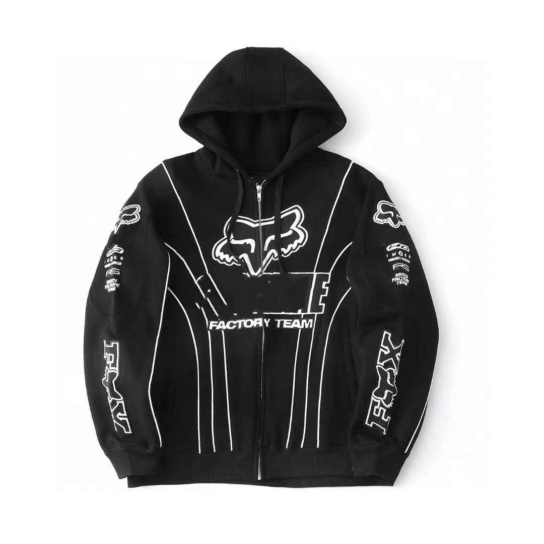 MAGFOG 原创自主联名Racing Zip Up Hooded 狐狸拉链连帽卫衣帽衫