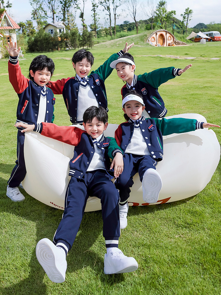 Baseball Suit Class Suit Elementary School Uniform British Style Kindergarten Garden Suit Spring and Autumn Four-piece Children's Sports suit