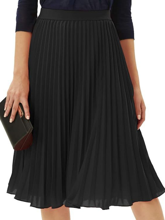 European and American foreign trade cross-border new skirt long pleated skirt elastic high waist slim slim loose skirt wholesale