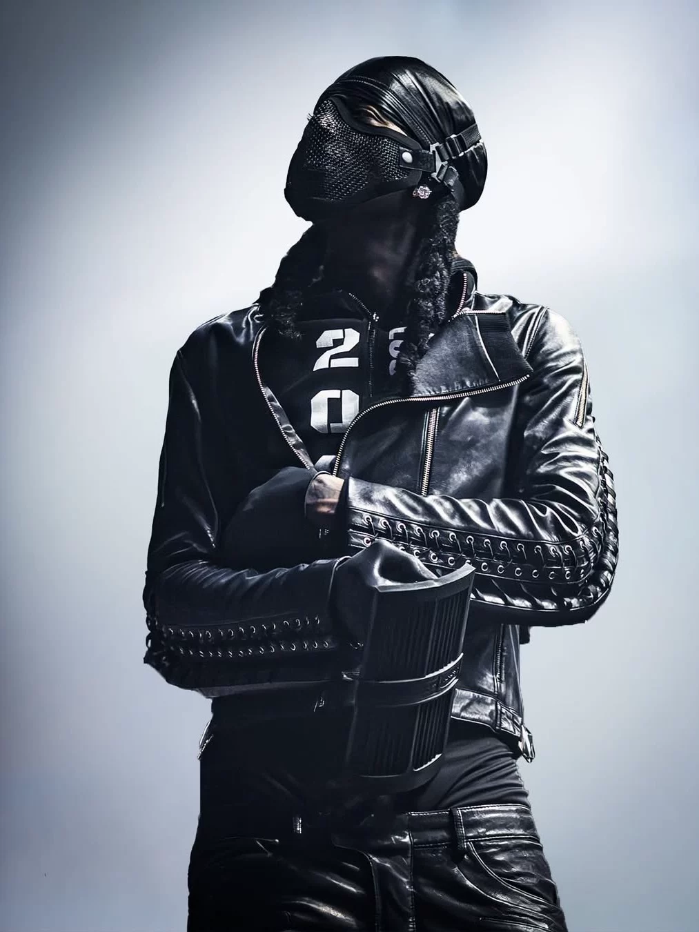 HBA Hood By Air 14mw Show Style Air Column Deconstructed Strap Zipper Leather Jacket Playboicarti Same Style