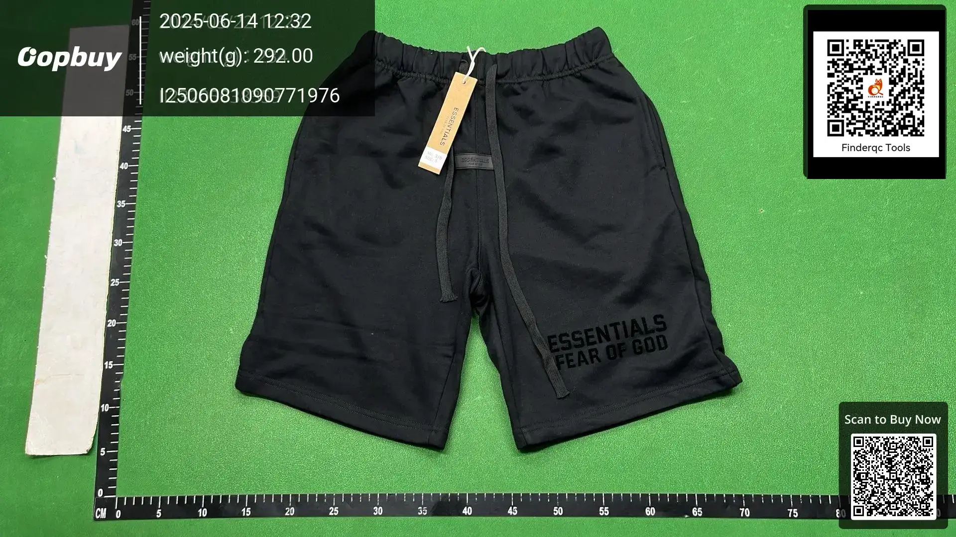 Cross-border wholesale double-line ESSENTIALS loose casual shorts FOG1977 drawstring flocking shorts men's fashion brand