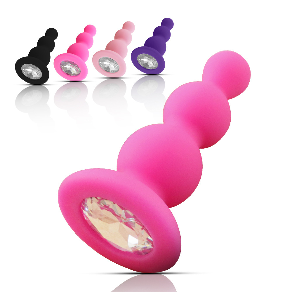 Pagoda Small Thread with Drill Silicone Backcourt Anal Plug Masturbation Silicone Anal Plug G-spot Adult Sex Products