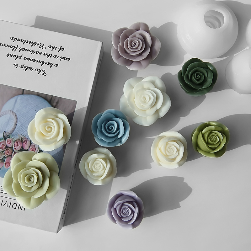 Jiahuimei flower aromatherapy candle silicone mold rose handmade aromatherapy soap fragrant stone plaster mold