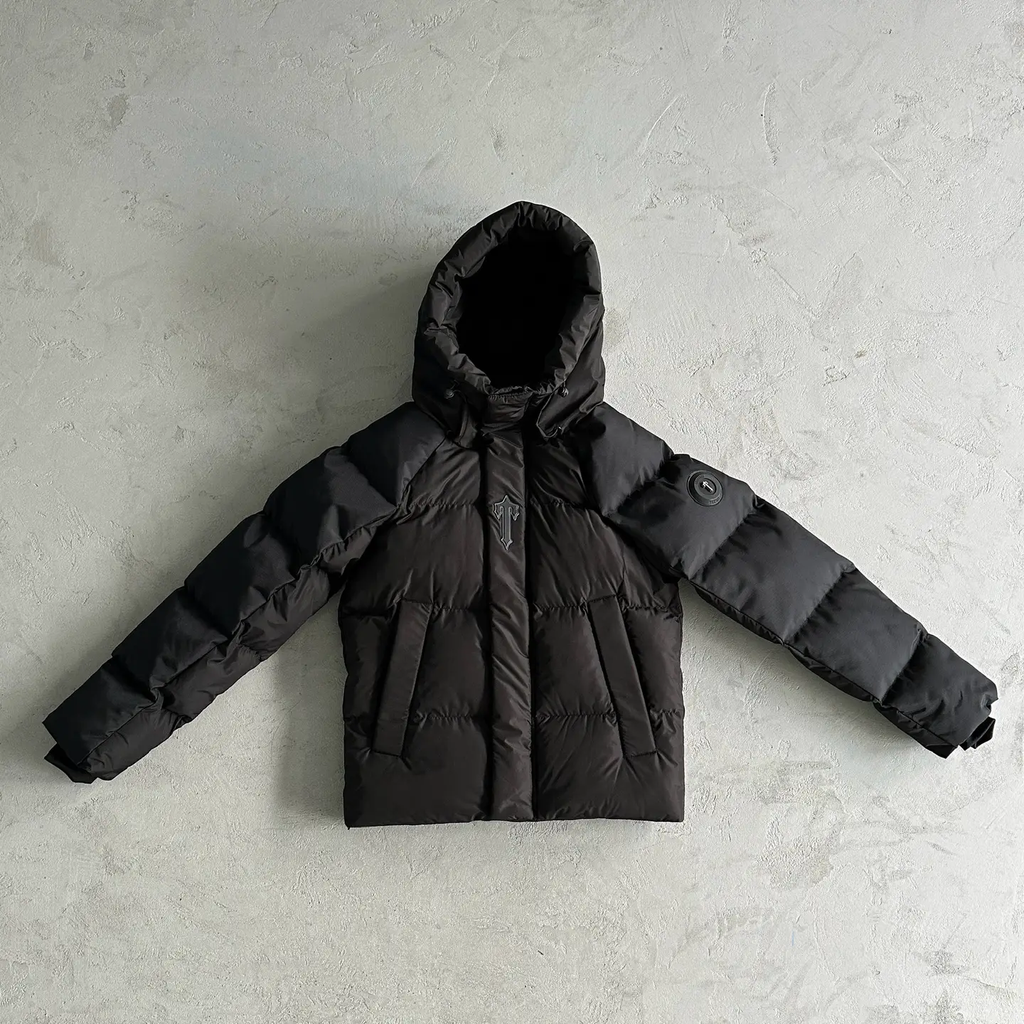 Trapstar down Jacket 2.0 Decoding Hooded Black Warrior Dark Cotton Jacket Thickened Fall and Winter New Arrival Drill UK
