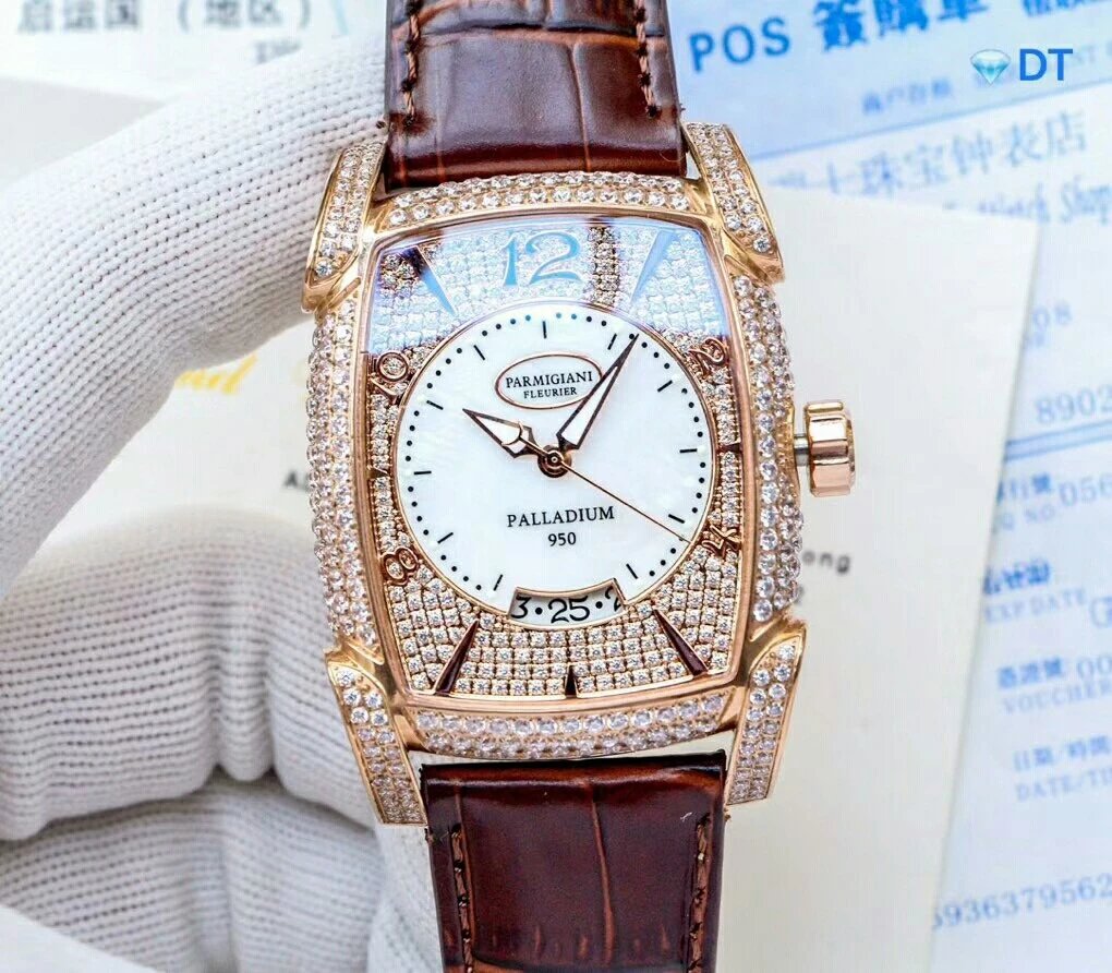 帕玛强尼 Parmigiani 精品男士腕表,经典大三针设计 满钻 满天星 气质款 进口瑞士机芯