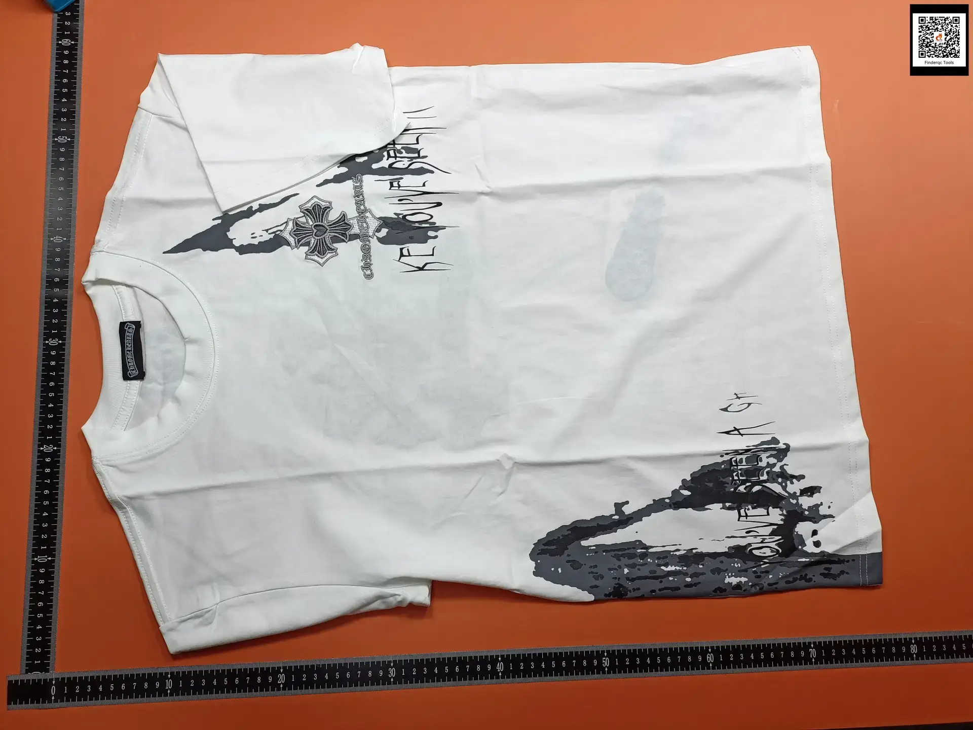 24SS New CH Crow Summer Horseshoe Embroidery Overlapping Cross Spray Print Men's and Women's Short Sleeve T-Shirt