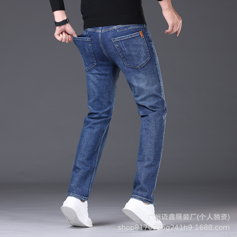 2025 Spring and Autumn Men's Straight Loose Casual Stretch Jeans Factory Wholesale Export Jeans